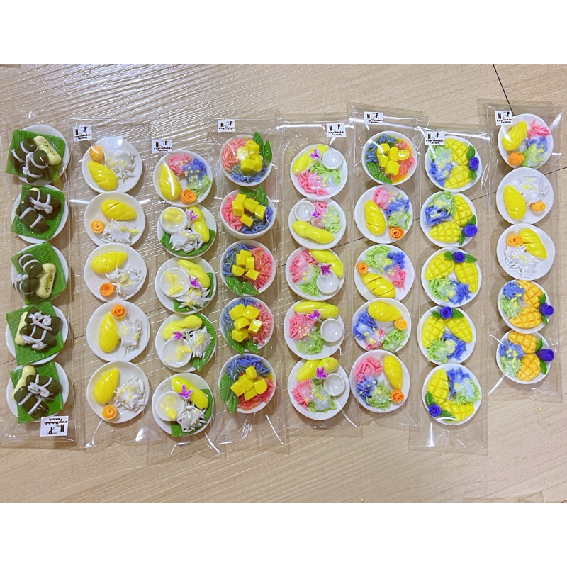 ข้าวเหนียวทุเรียน ข้าวเหนียวมะม่วง ราคา/ชิ้น