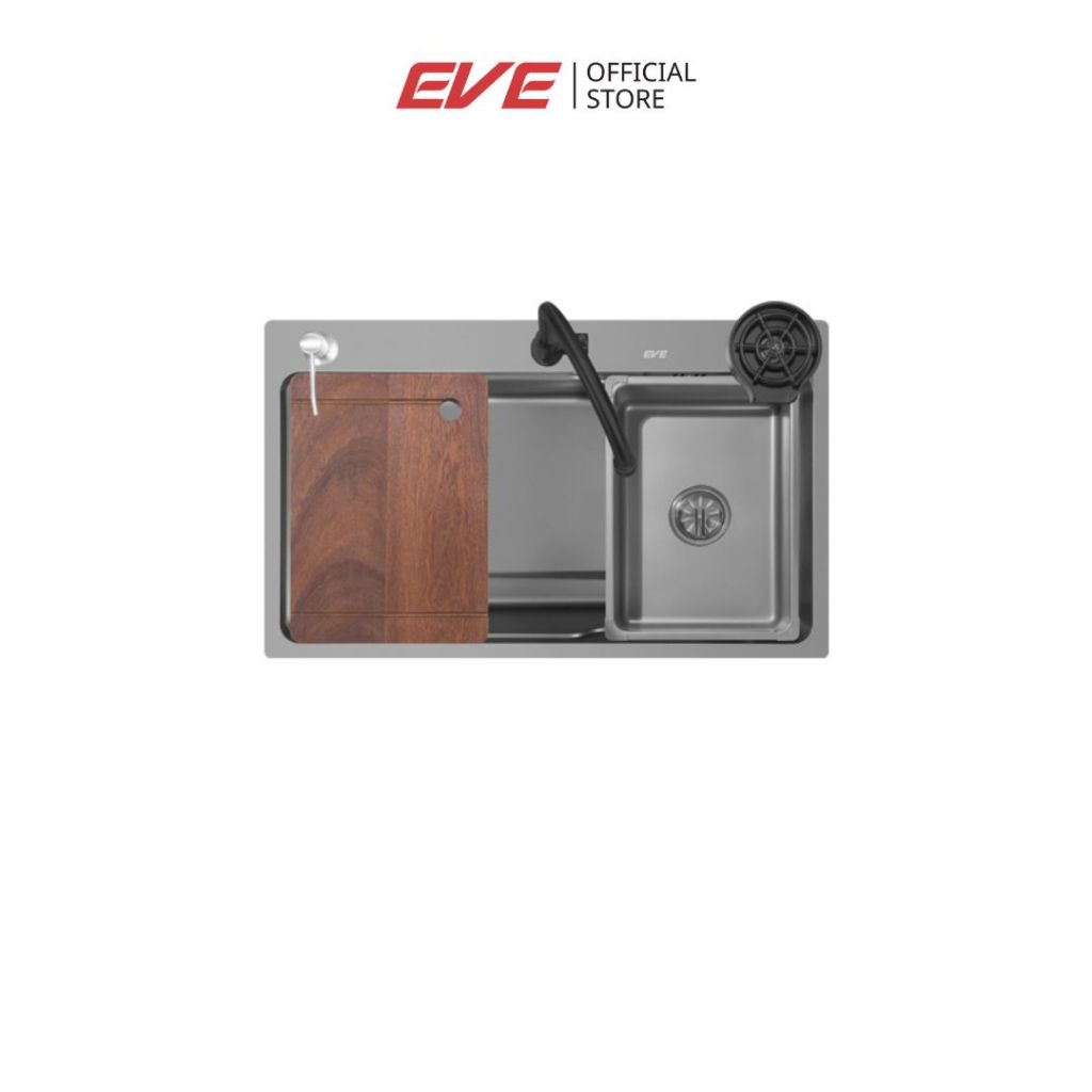 EVE อ่านล้างจาน ELITE 800/490 + ก็อกน้ำสีดำ ราคา ถูกที่สุด ดีลบีเคเค