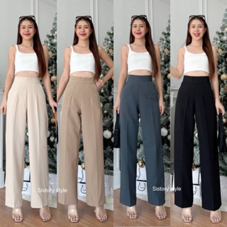 กางเกงขายาวขอบเรียบ รุ่นเบสิคซิปหลังขายดีตลอดกาล  ไม่มีไม่ได…