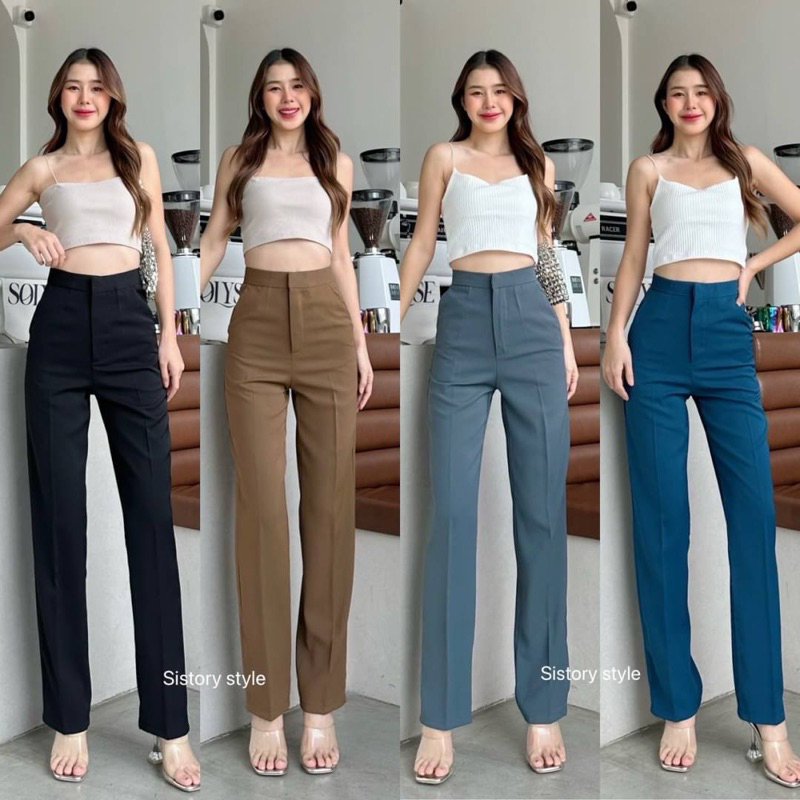 Zaras pants (ผ้าลิลลี่พรีเมียร์) กางเกงขายาวกระบอกเล็ก ป้าย sistory