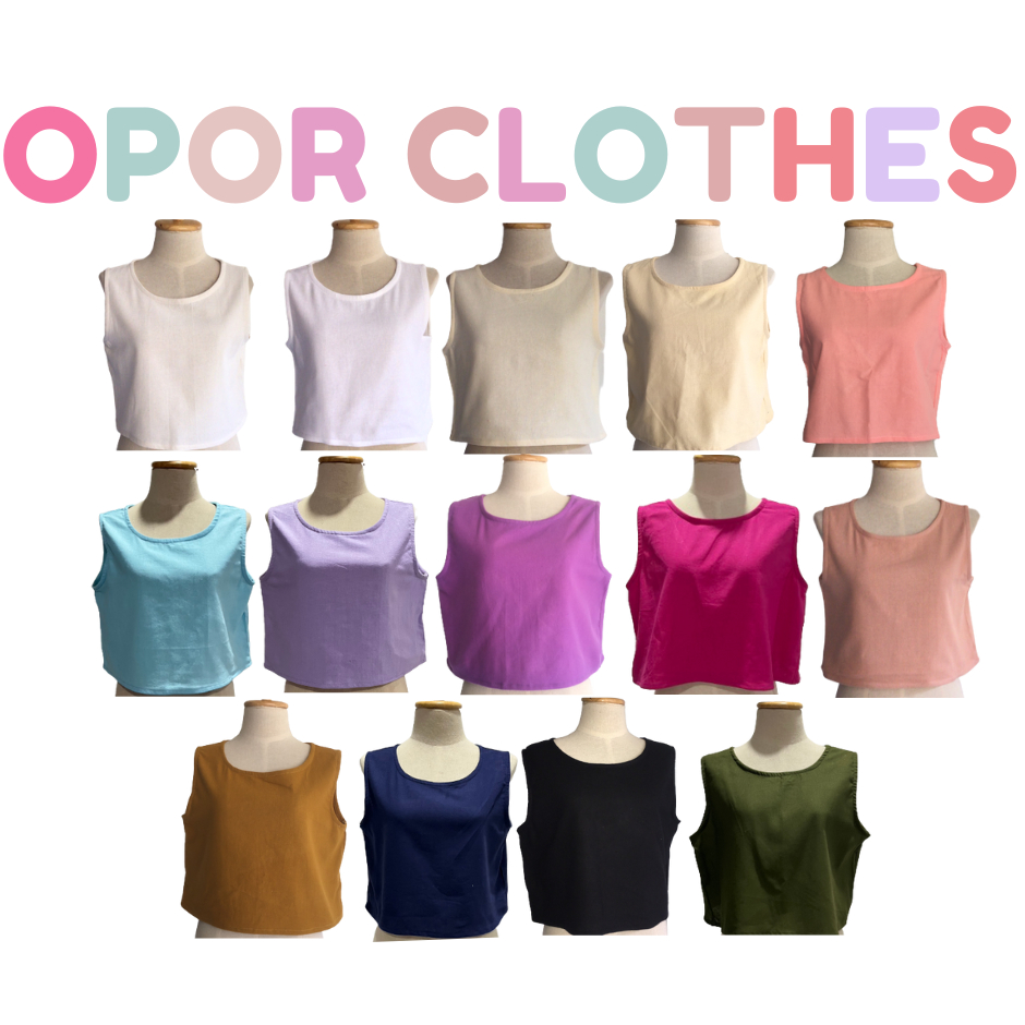เสื้อครอปผ้าฝ้ายหลากสี(ชายตรง) OT004-V1