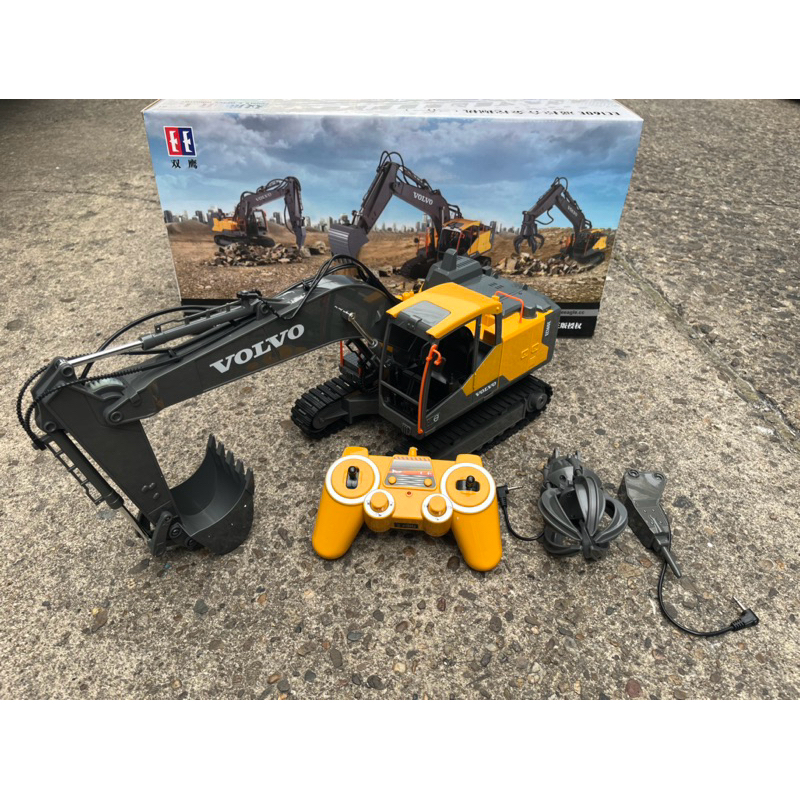 รถแม็คโครบังคับวิทยุVOLVO E568-001 3หัว/หัวตัก/คีบ/เจาะ 22CH 2.4GHz 1:16 แบตเตอรี่ชาร์จอุปกรณ์พร้อมเ