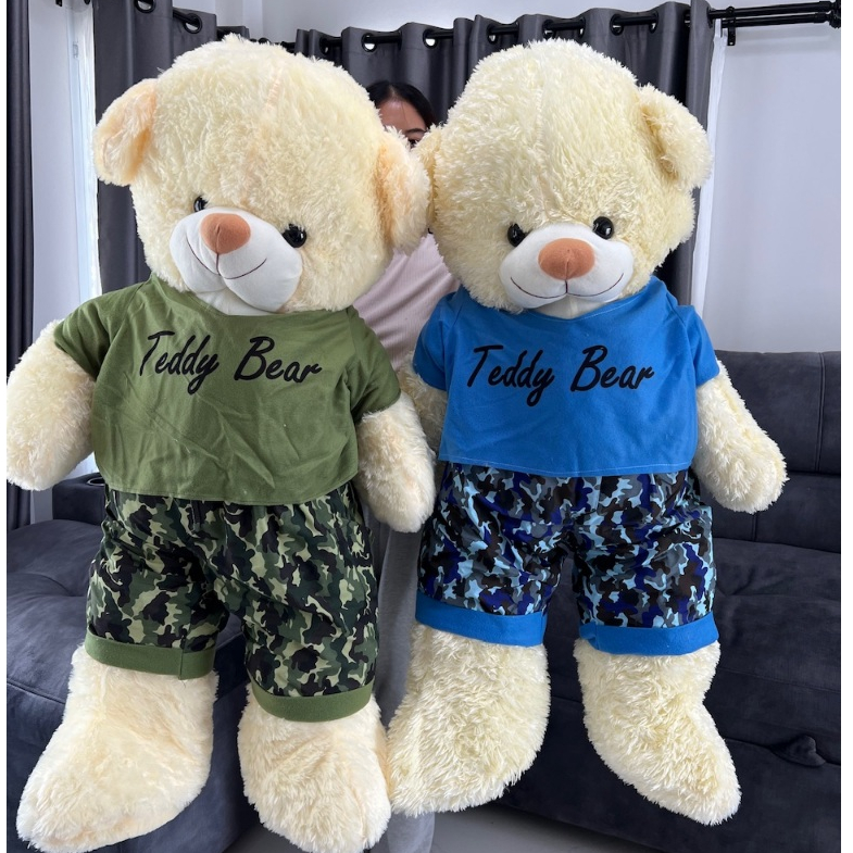 ตุ๊กตาหมีใส่ชุดทหาร มี 2 สีให้เลือก ตัวใหญ่ขนาด 110 ซม ขนนุ่ม รับประกันความสวย