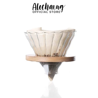 Alechaung กรวยดริปกาแฟ ดริปเปอร์ ชุดดริปกาแฟ Glass Coffee Dripper พร้อมกระดาษกรอง 1-2 100แผ่น