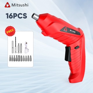 Mitsushi ไขควงไฟฟ้า 16pcs เครื่องสกัดไฟฟ้า ไขควงกระแทกไร้สาย…