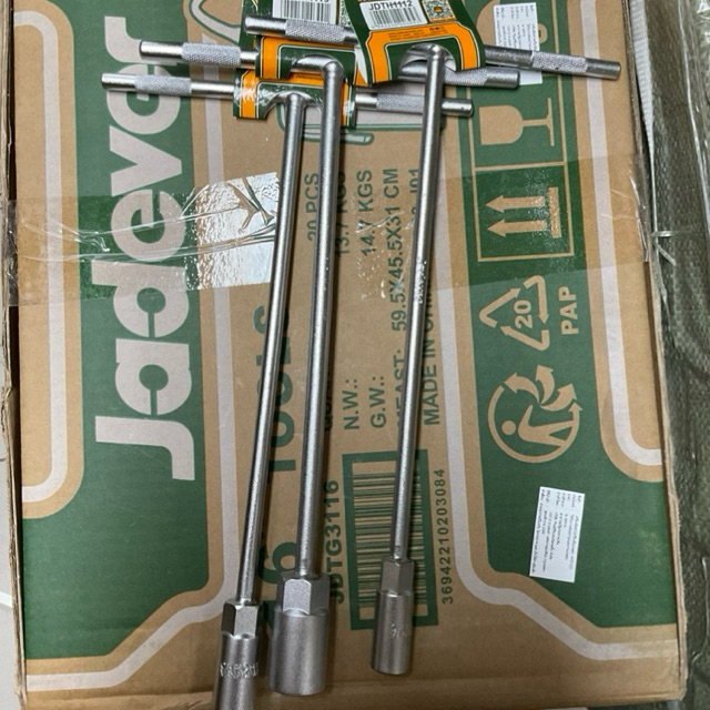 ประแจหกเหลี่ยมแบบตัว T ขนาด 8 มม./10มม./12มม./13มม./14มม./17มม./19มม. ประแจตัวที JADEVER - รูปที่ 6