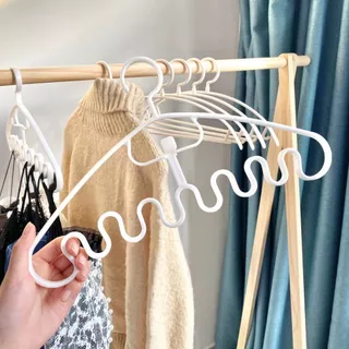 ไม้แขวนเสื้อกล้าม อเนกประสงค์ ประหยัดพื้นที่ ไม้แขวนรูปคลื่น