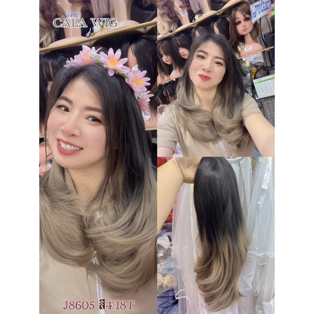 วิกผม ฮาฟวิก วิกครึ่งหัวทรงใหม่ รหัส J8605 ทรงงุ้มเข้า ทำจากไหมเกาหลี สินค้าส่งในไทย