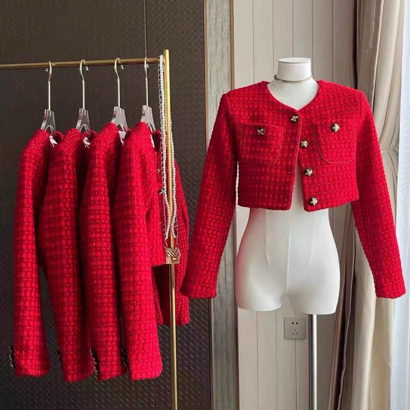 Blazer Crop ผ้าทวิต กระเป๋าหน้า TAG : Ti Ti