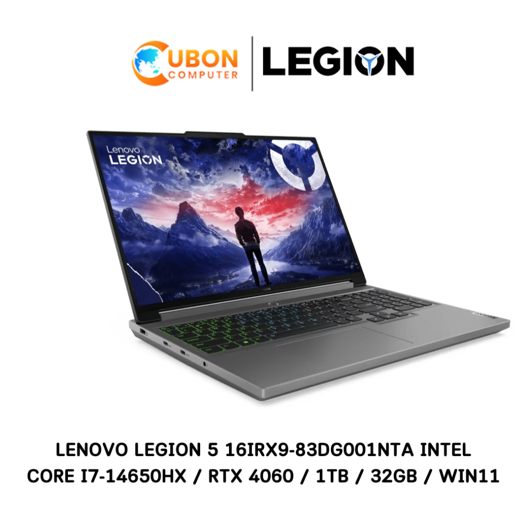 [พร้อมส่ง] Lenovo Legion 5 16IRX9-83DG001NTA Luna Grey (โน๊ตบุ๊ค) INTEL CORE I7-14650HX / RTX 4060 / 1TB / 32GB / WIN11