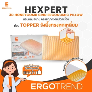 [ฟรี ปลอกหมอน] ERGOTREND หมอนเพื่อสุขภาพ Hexpert 3D Honeycomb grid ERGONOMIC PILLOW
