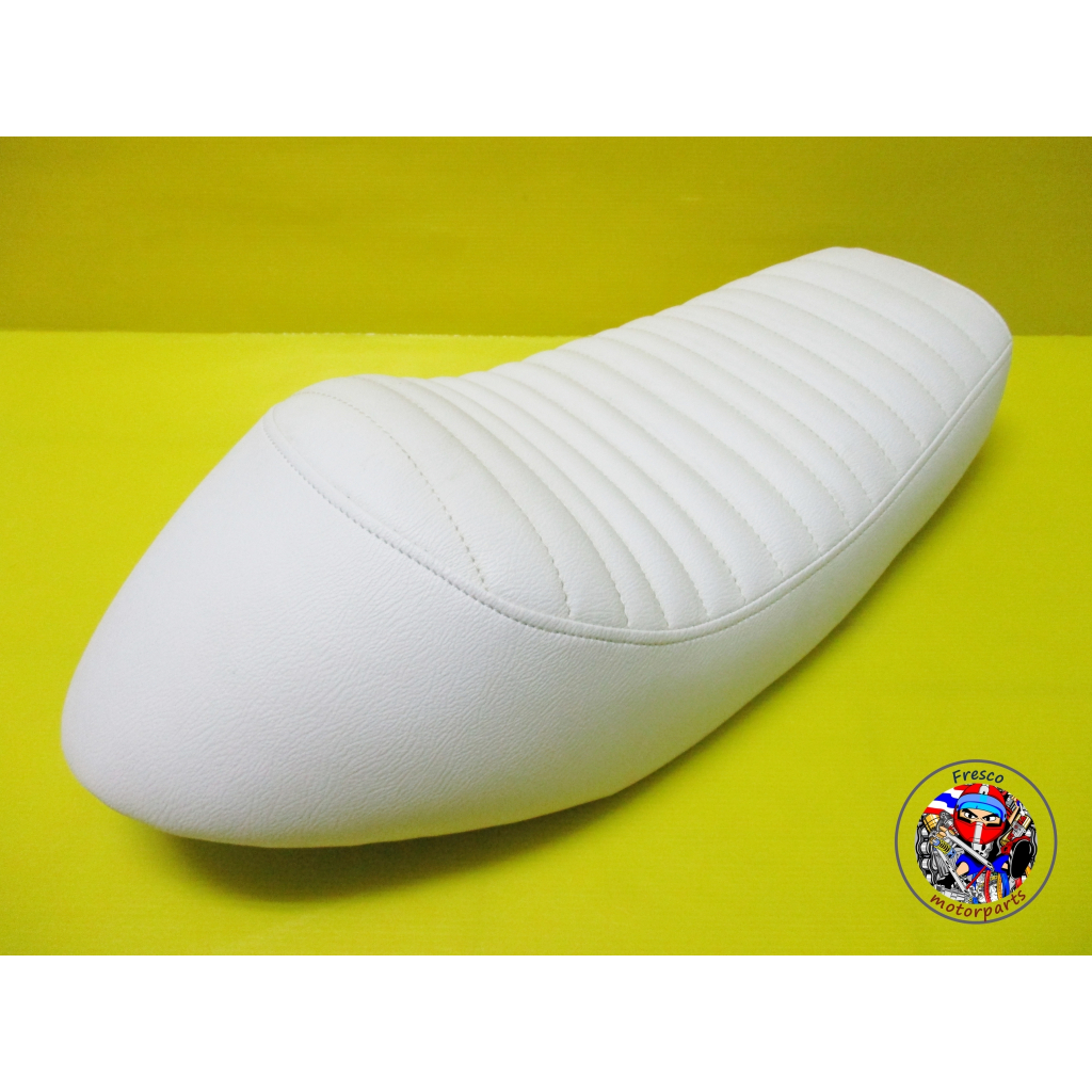 fit for Yamaha SR400 SR500  White Seat เบาะสำหรับรถมอเตอร์ไซด์  เบาะสีขาว ด้ายขาว ตูดแหลม