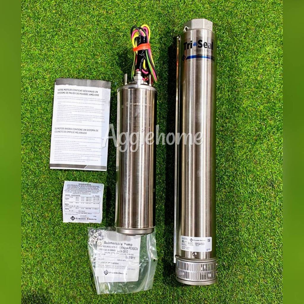 FRANKLIN ปั๊มบาดาล  J-CLASS รุ่น 100FH2S4-PEXBCV (380V.) 2นิ้ว 2HP 12ใบ ป้ายฟ้า HEAD MAX 87 เมตร ปั๊