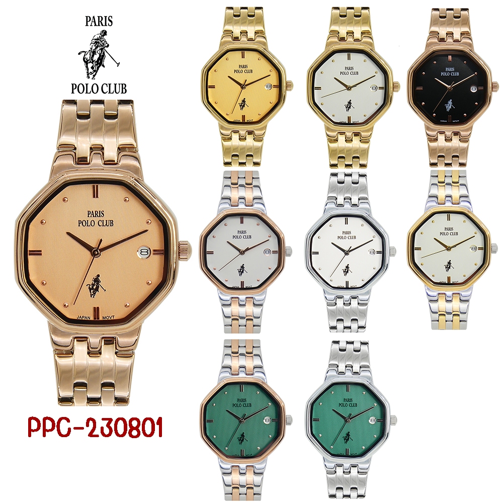 Paris Polo Club นาฬิกาข้อมือผู้หญิง สายสแตนเลส รุ่น PPC-230801