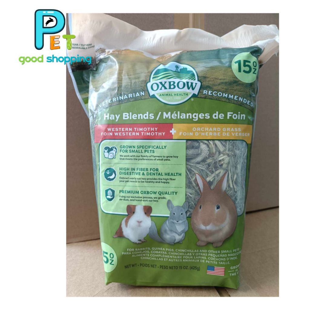 Oxbow Hay Blends – Western Timothy + Orchard Grass Hay 15 oz. หญ้าทีโมธีผสมหญ้าออร์ชาร์ด 425 กรัม