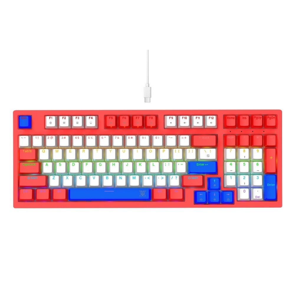 คีย์บอร์ดเกมมิ่ง NUBWO THANATOS X802 Mini RGB Mechanical Keyboard 97 Keys คีย์บอร์ดเมคานิคอล ประกัน 2 ปี รูปที่ 7