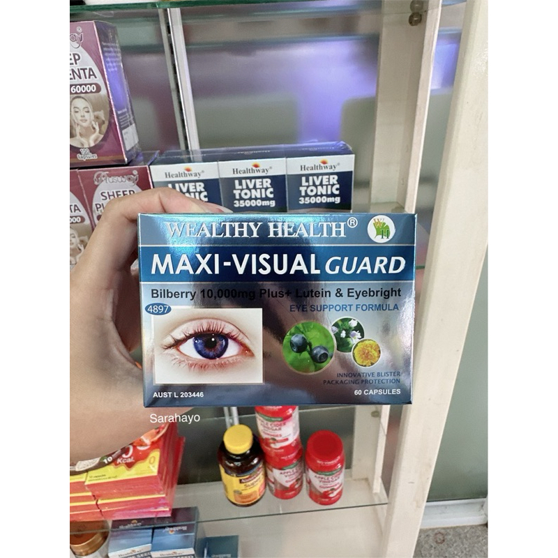 Wealthy Health Maxi-Visual Guard Biberry 10000mg Plus+ Lutein & Eyebright 60เม็ด