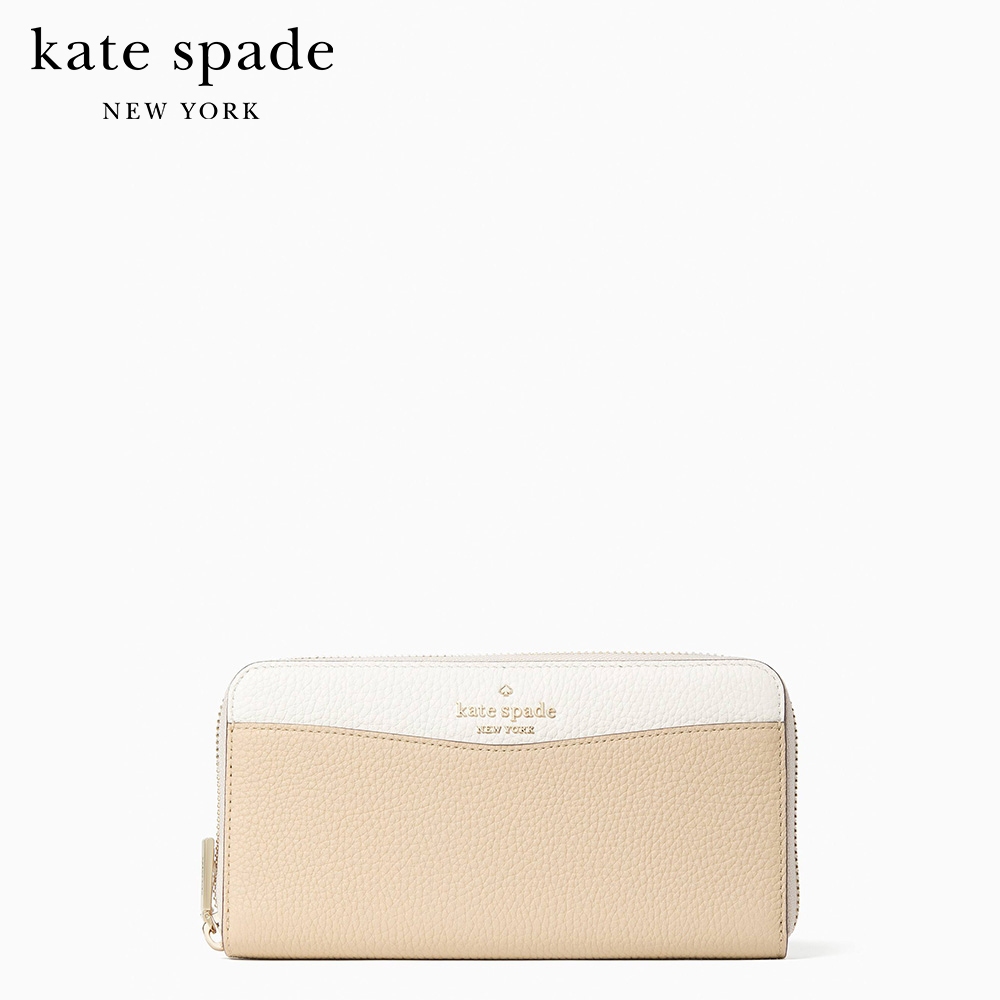 KATE SPADE NEW YORK LEILA COLORBLOCK PEBBLED LEATHER LARGE CONTINENTAL WALLET WLR00402 กระเป๋าสตางค์
