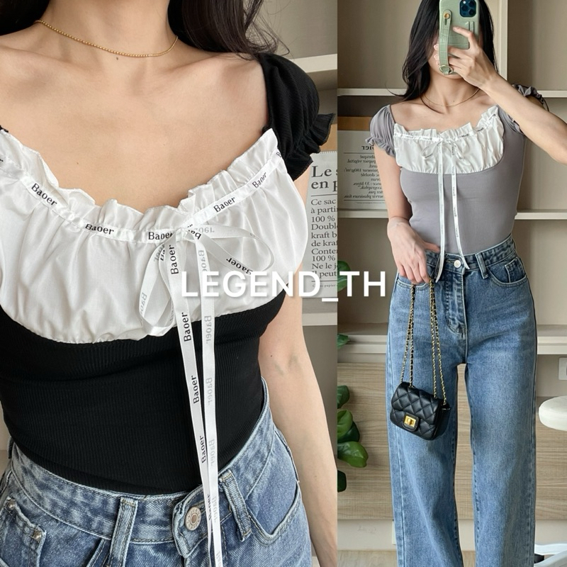 Legend | Baoer top เสื้อแขนตุ๊กตาน่ารัก