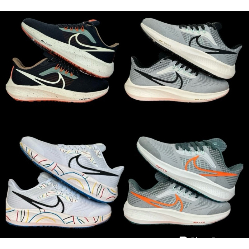 Nike Air Zoom Pegasus 39 (size40-45) มีหลายสี รองเท้าวิ่ง 1290 Black Gray White