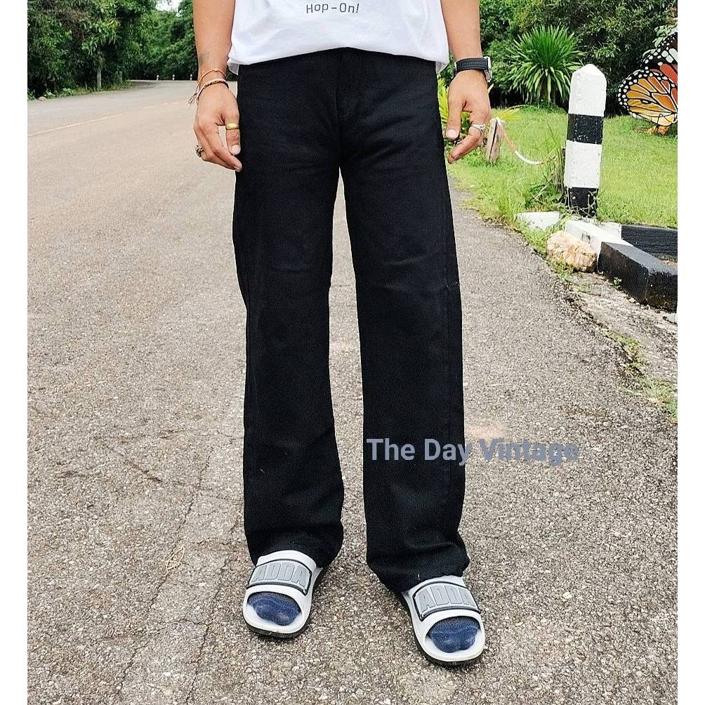 ยีนส์กระบอกดำวินเทจ ใส่ได้ทั้ง หญิง และ ชาย  มีเอว 24-50 พร้อมส่ง