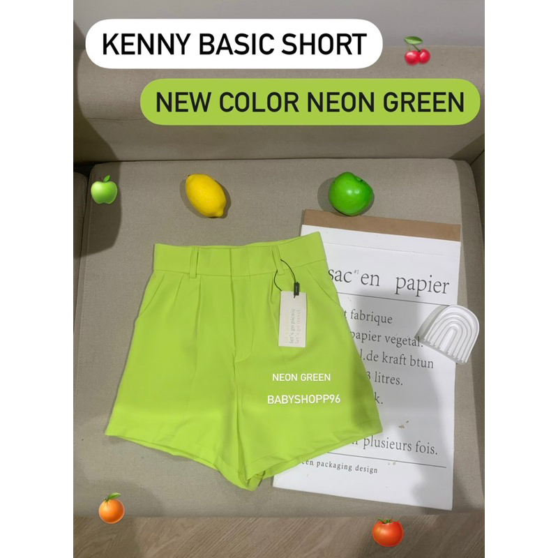 สีเขียวเข้าใหม่ (XS-4XL) N ☁️🧺เป็นกางเกงทรงขาสั้นเอวสูง ทรงสวยมีสไตล์ งานตัดเย็บอย่างดี ผ้าเคนนี่อย่างดีผ้าไม่ยับ ผ้าหนา