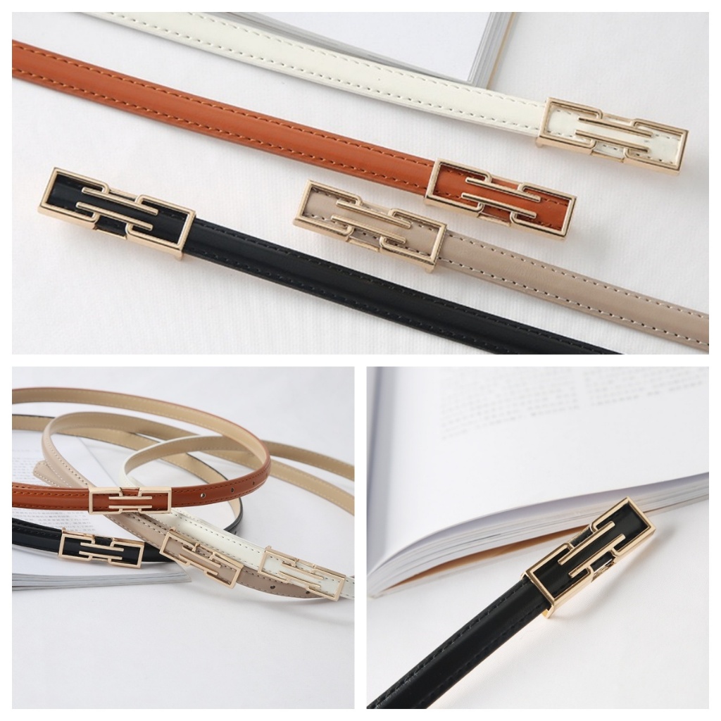 พร้อมส่ง เข็มขัด สไตล์เรียบง่าย สไตล์เกาหลี แฟชั่นตกแต่ง เข็มขัดเส้นเล็กสำหรับผู้หญิง เข็มขัดหนัง（p79）