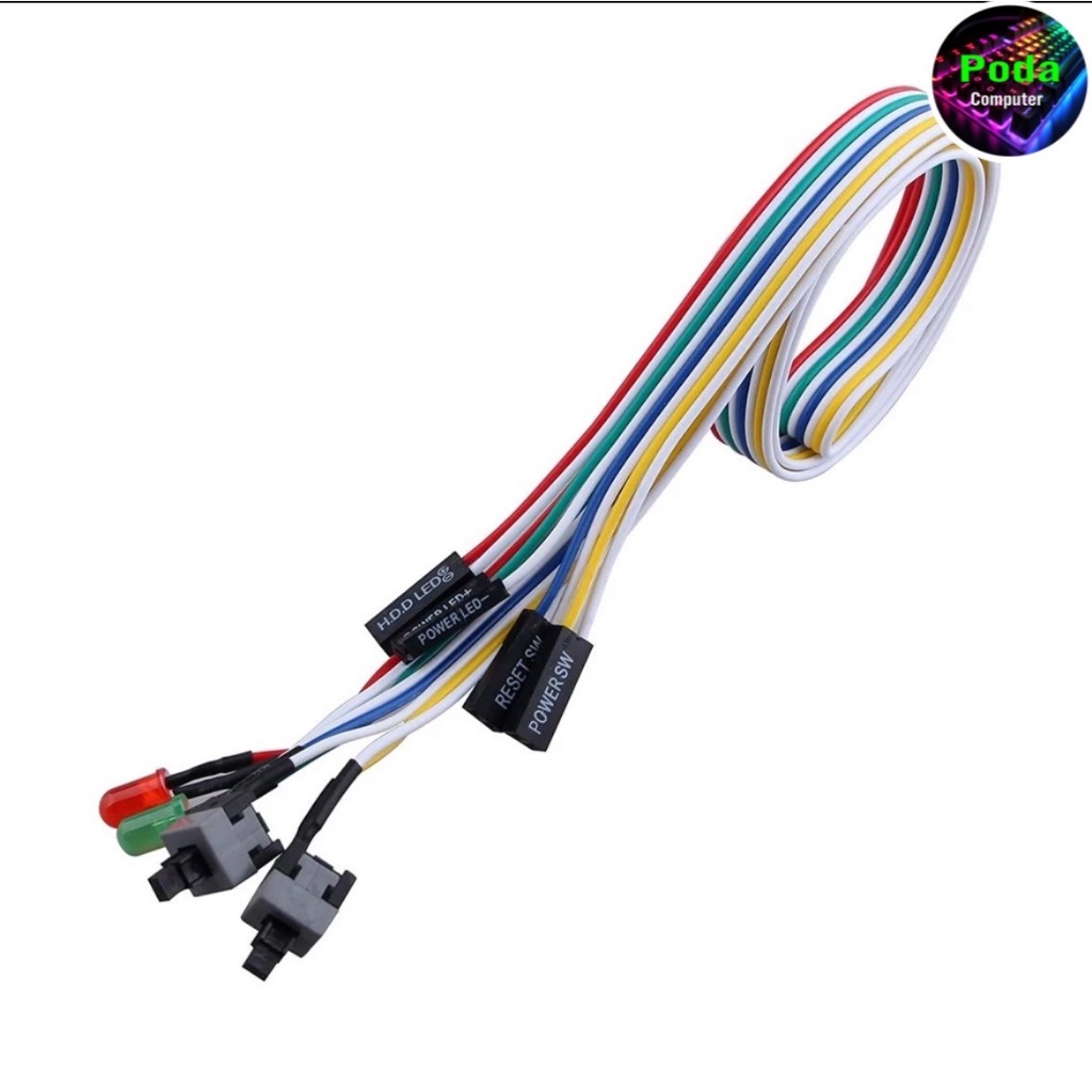 สายสวิตช์ คอมพิวเตอร์ พร้อมหลอด LED Power/Reset Switch with Power and HDD LED สินค้าใหม่