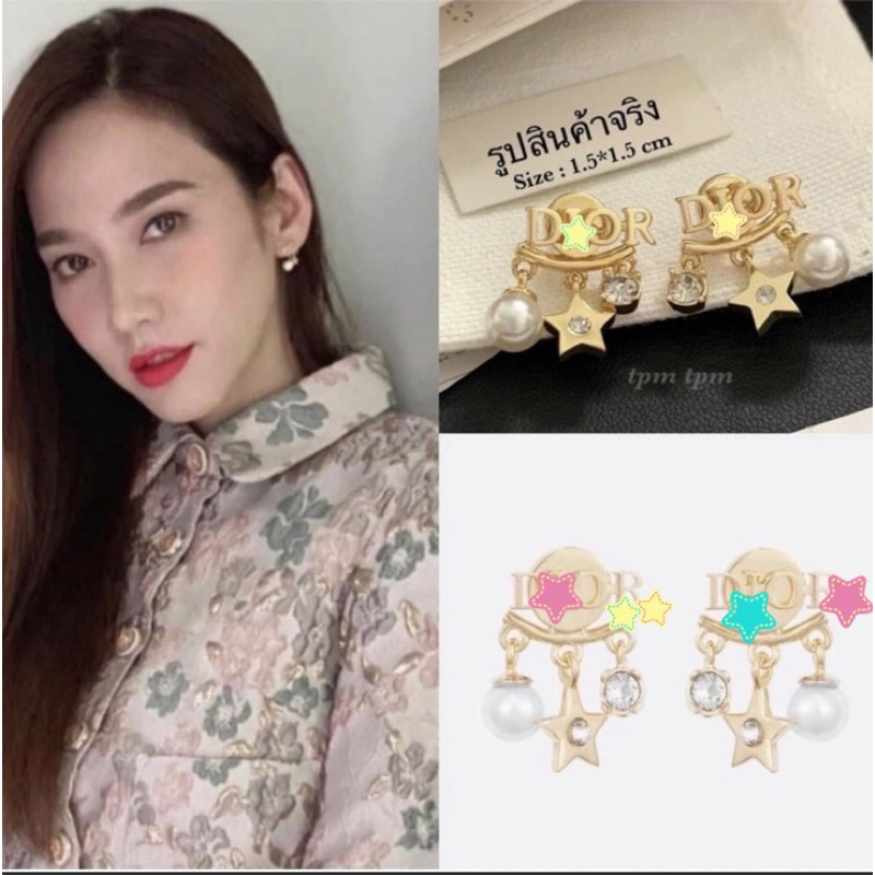 ต่างหูห้อยมุก แบบทับหลังใส่ได้ 2 แบบ dbp
