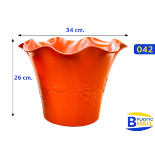 Luckyware กระถางพลาสติก ทรงโรมัน ก้นทึบ ขนาด 12 นิ้ว รุ่น 042 ไม่เจาะรูที่ก้น