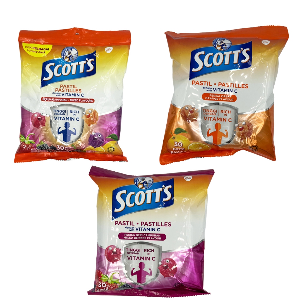 สก็อต เยลลี่วิตามินซี สำหรับเด็ก Scott’s Vitamin C🧡 Pastilles Orange/Mixed Berries