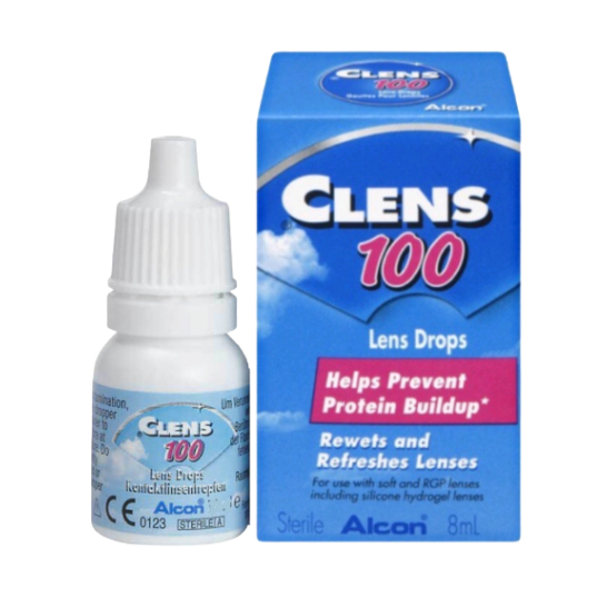 Alcon Clens 100 Lens Drops 8 ml.น้ำตาเทียม ขจัดภาพมัวจากคราบโปรตีน [1684]