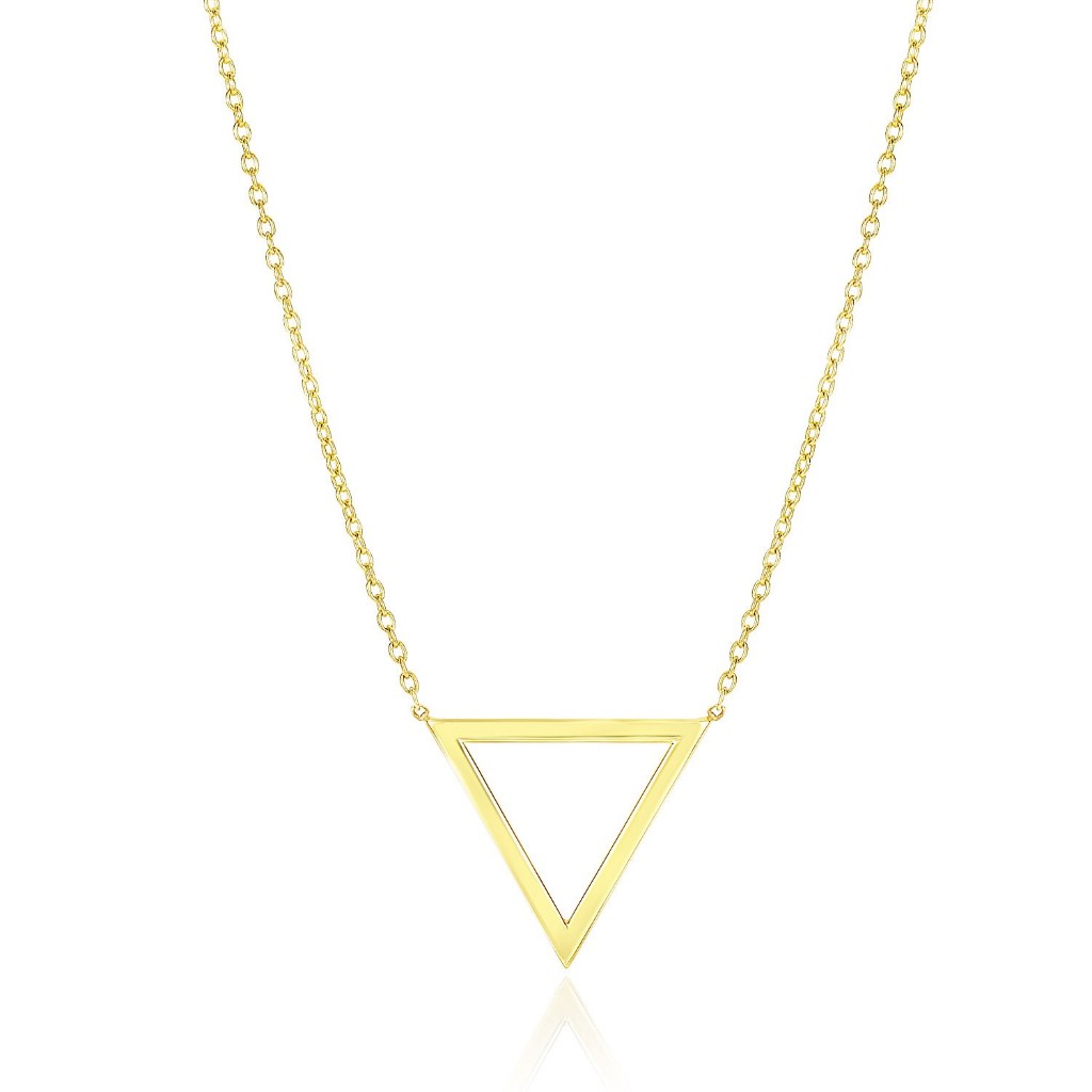 Nathalias NY  สร้อยคอโซ่คลาสสิค ทองคำแท้ 14k พร้อมจี้สามเหลี่ยม 18นิ้ว (พรีออเดอร์) | ไม่ชุบ ไม่ลอก 