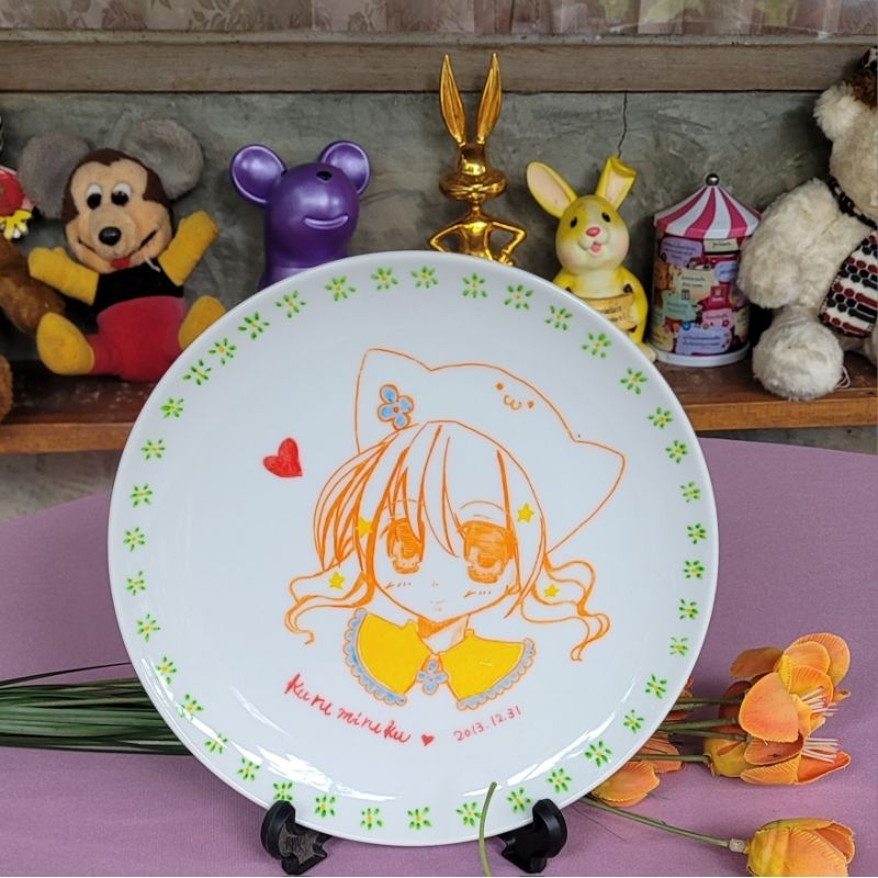 จานKuru miraku จานสินค้าญี่ปุ่นใหม่ไม่ผ่านการใช้งาน  ราคาถูก