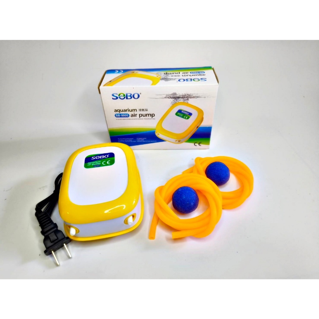 Air Pump  ปั๊มลม ปั๊มอ๊อกซิเจนตู้ปลา SOBO SB9905 SB-9905A แบบ 2nท่อ