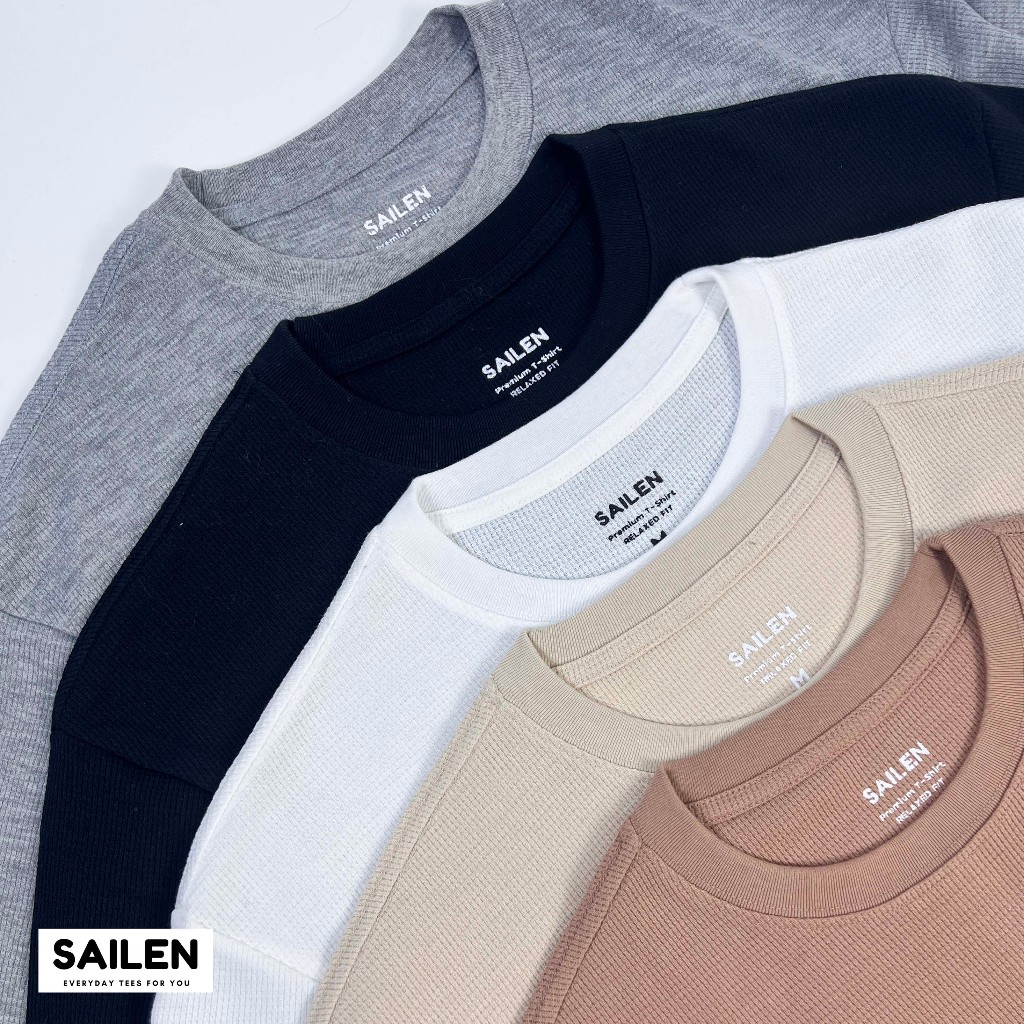Sailen  Waffle T-shirt ผ้านุ่มหนาใส่สบายสุดๆ ไม่หด ไม่ย้วย ไม่ยับ