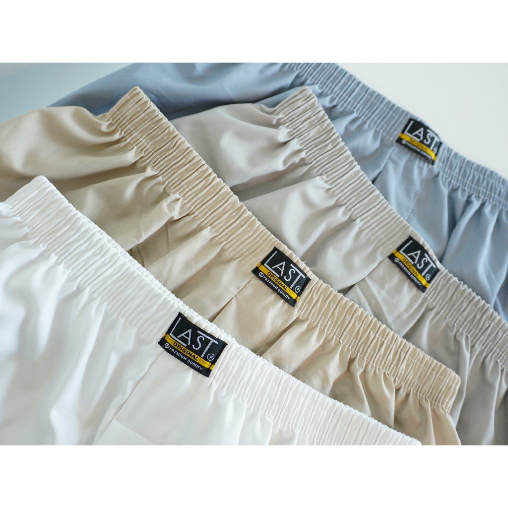 กางเกงบ้อกเซอร์ผ้าเชิ้ตสีพื้น ขนาดฟรีไซและ xl แบรนด์ Lastแพ็ค 6 ตัว คละสี