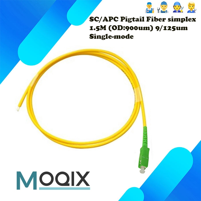 สายพิกเทล SC/APC Pigtail Fiber simplex 1.5M OD:900um PVC 1.5M สีเหลือง 4เส้น/แพ็ค