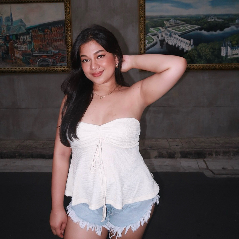 เสื้อเกาะอก เกาะอกเรียบหรูลูกคุณหนู สาวอวบใส่ได้ (อก 35-50 นิ้ว งานไซซ์)