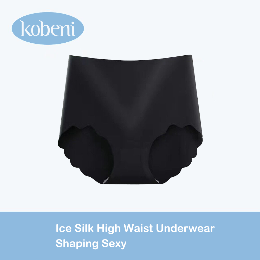 ⭐KOBENI⭐กางเกงในผู้หญิง กางเกงใน กางเกงชั้นในผ้าไหมน้ำแข็งเอวสูง การออกแบบรูปทรงคลื่น ผ้าบางเฉียบ ใส่สบาย ระบาย