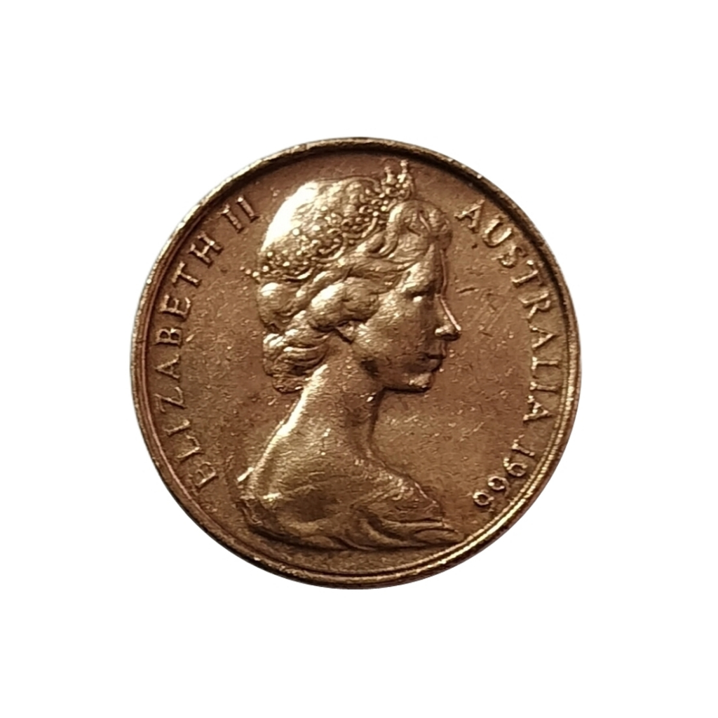 เหรียญออสเตรเลีย 2cent Australia Coin 1966ผ่านการใช้งานน่าสะสม