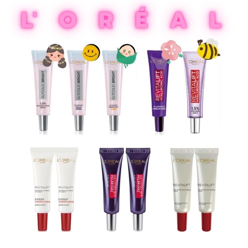 แท้ ลอรีอัล เทสเตอร์ ไฮยารูลอนิค/ไกลโคลิค-ไบร์ท L'Oréal tester hyaluronic/glycolic-bright 7 มล.