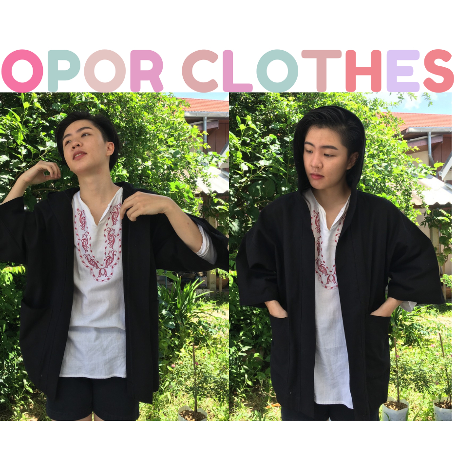 เสื้อคลุมกิโมโนมีหมวกฮู้ดใส่ได้ทั้งชายเเละหญิงKI003