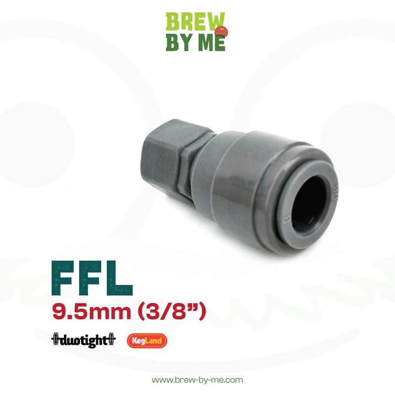 ข้อต่อ 9.5mm (3/8) X FFL (to fit MFL Disconnects) Duotight จาก Kegland ข้อต่อ Ball Lock