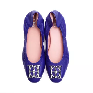 O&B รองเท้าหนังแกะ รุ่น AUDREY CREST IN BLUE HAWAII-11087CS36004F_S4BLXX