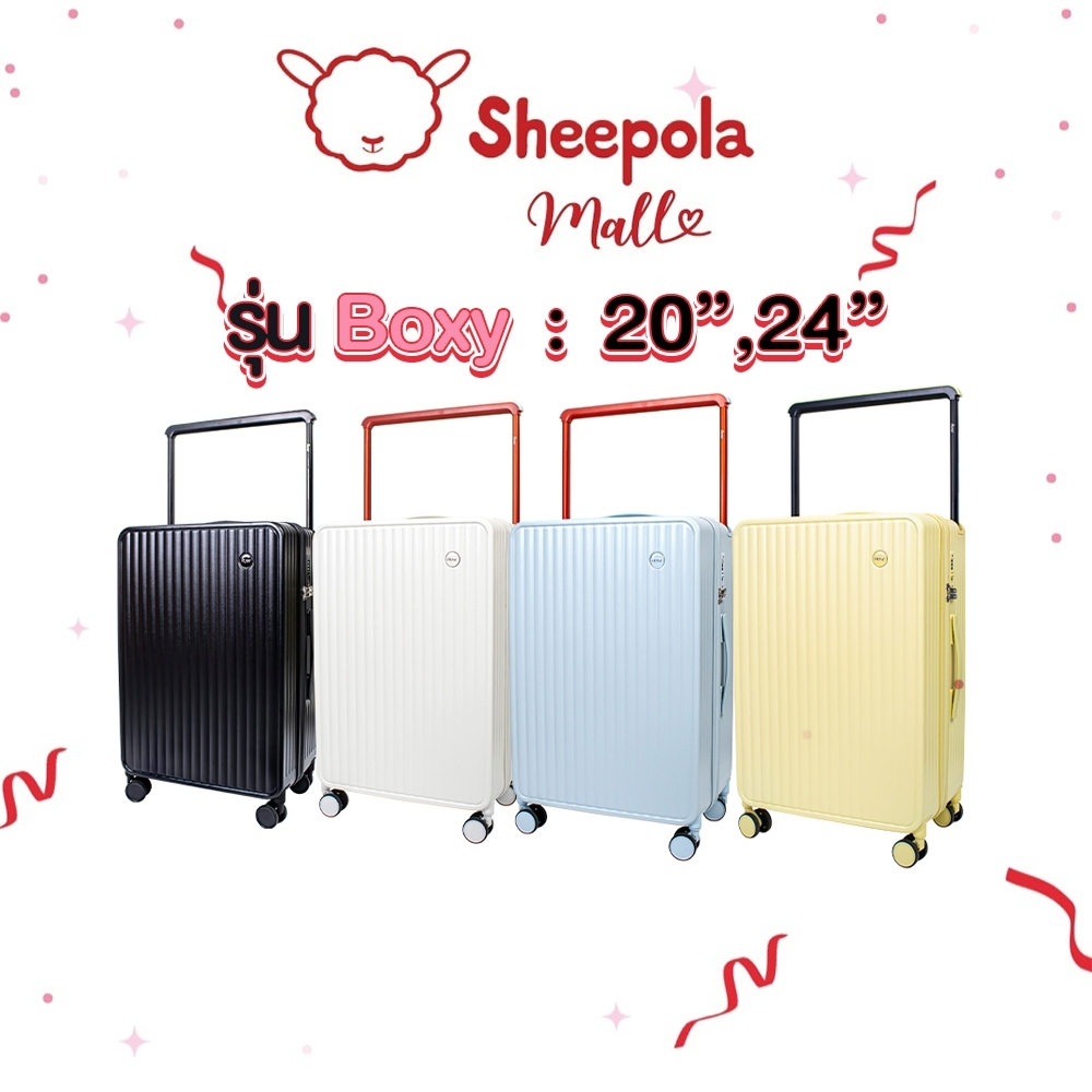 SHEEPOLA กระเป๋าเดินทาง รุ่น Boxy มี2ขนาด 20 24 นิ้ว HUGE กระเป๋าเดินทางล้อลาก กระเป๋าเดินทางเฟรมซิป มีล้อลาก