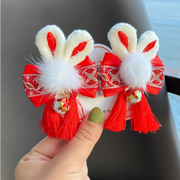 พร้อมส่ง! พรีเมี่ยม ตรุษจีน กิ๊ฟติดผม กิ๊ฟตรุษจีนเด็ก กิ๊ฟติดผมเด็กตรุษจีน 1คู่