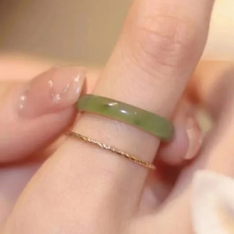 แหวนหยกรูปชาเขียวลิ้นจี่ สไตล์จีนวินเทจ แฟชั่นผู้หญิง thumbnail 6