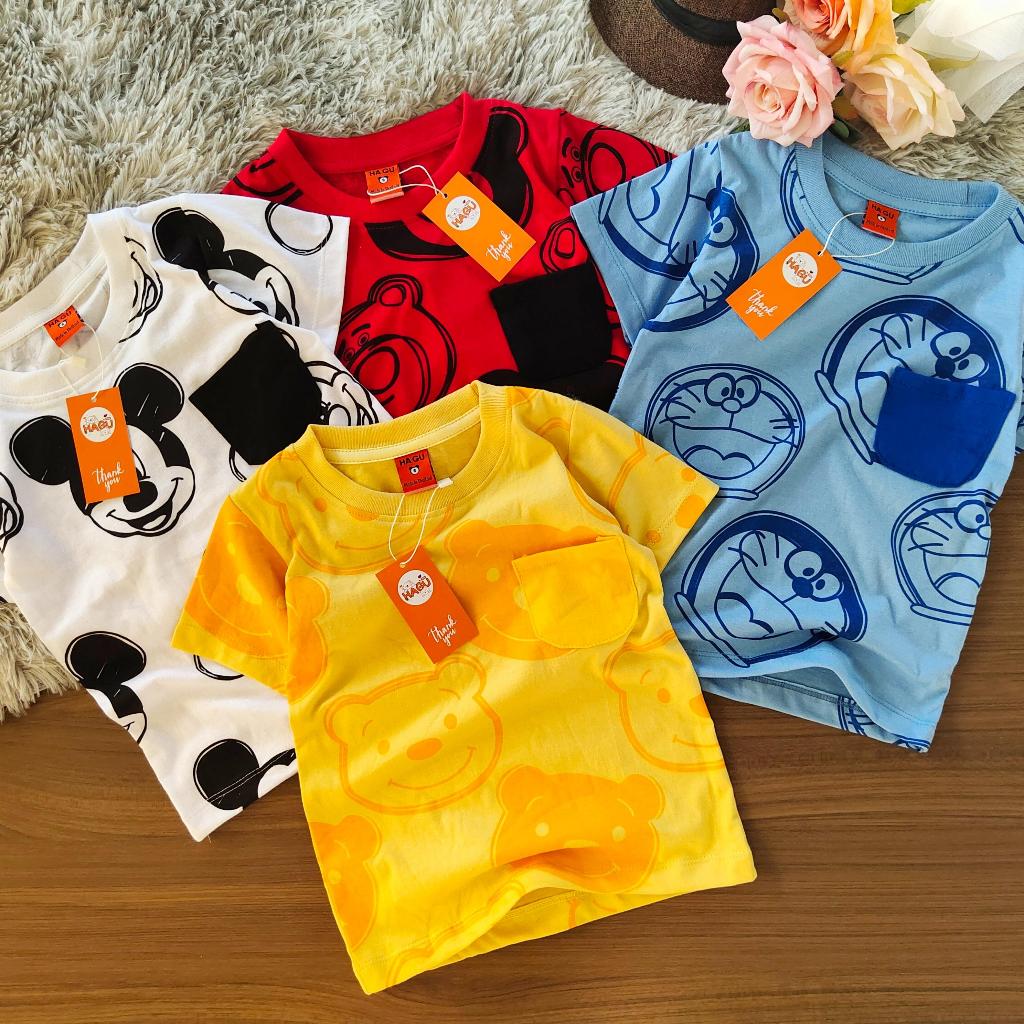 เสื้อเดี่ยวแขนสั้นลายการร์ตูนติดกระเป๋า ( TS003)