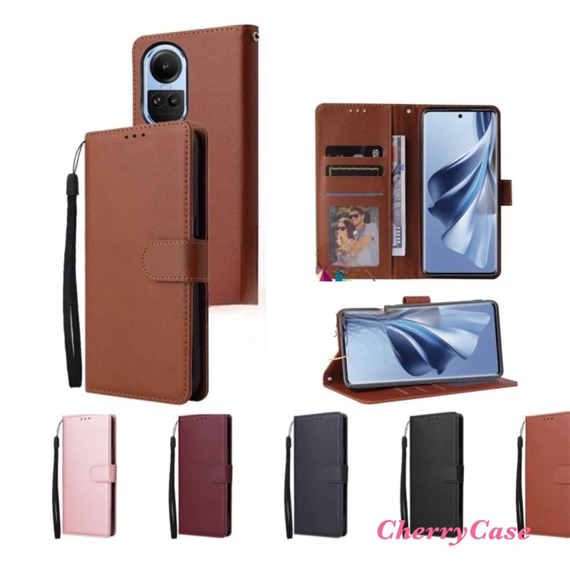 เคสหนังฝาพับ Oppo Reno 10/Reno 10 pro/Reno 10 pro plus มีช่องใส่นามบัตร